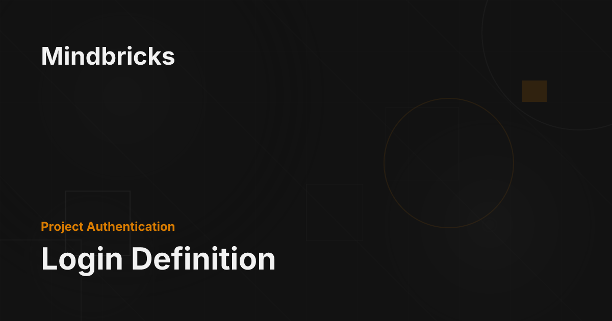 Login Definition - Mindbricks Documentation